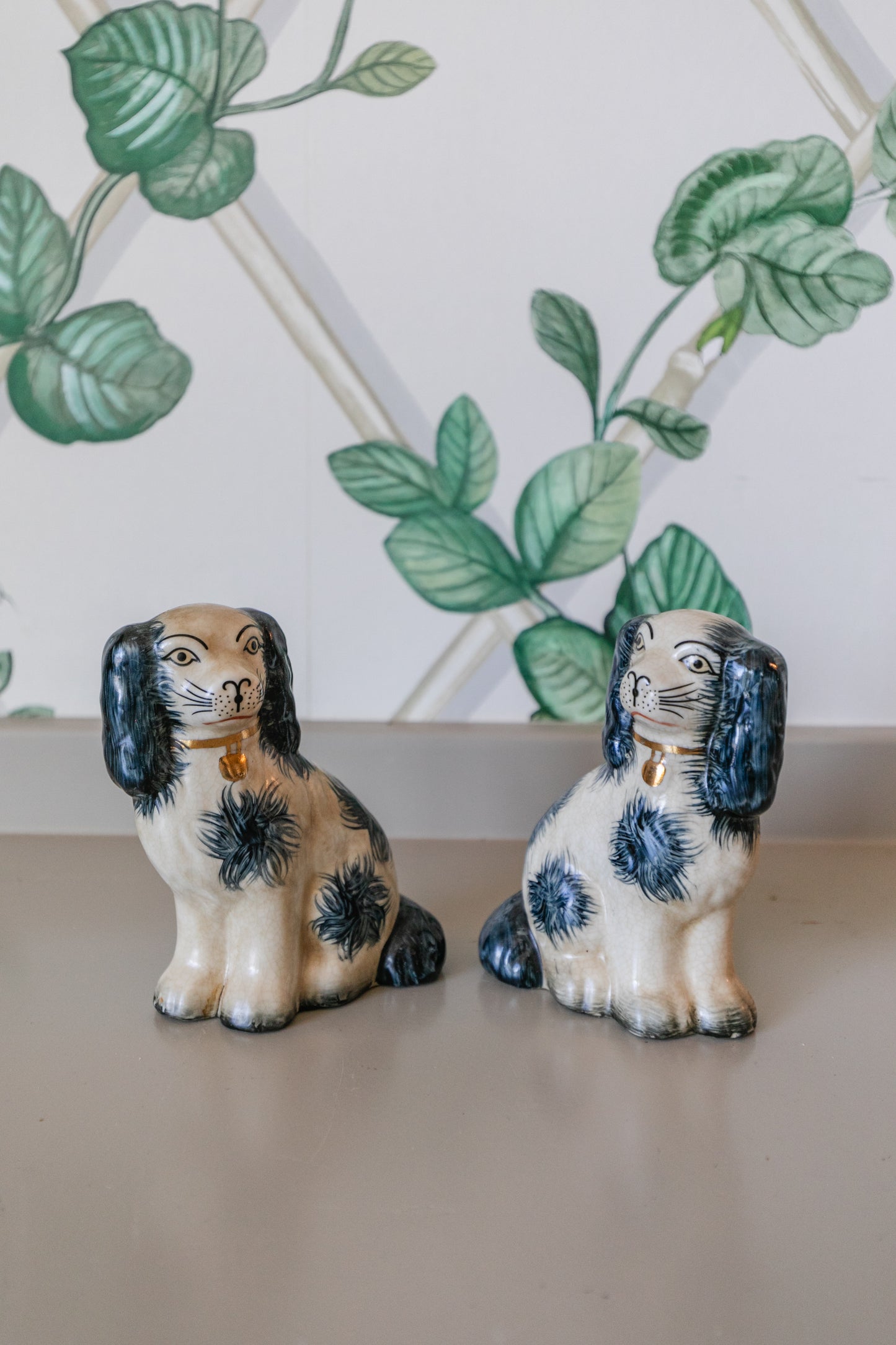 Blue Staffordshire Pair, Medium