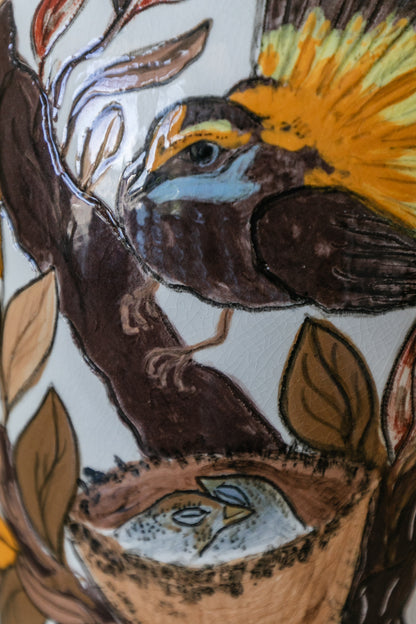 Vintage Handpainted Bird Lamp