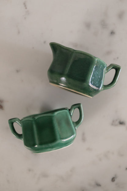 Green Cream & Sugar Set