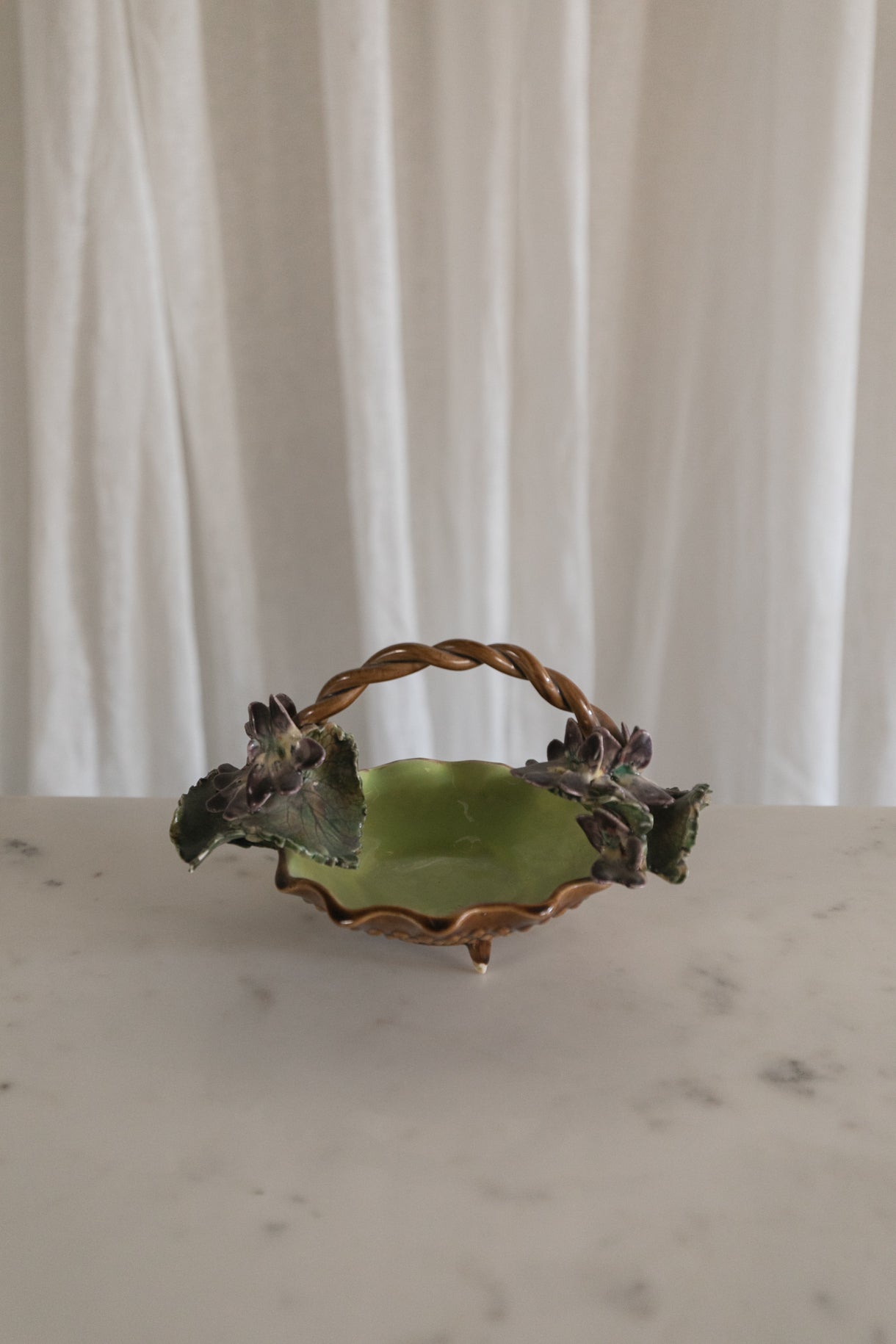 Violets Majolica Basket