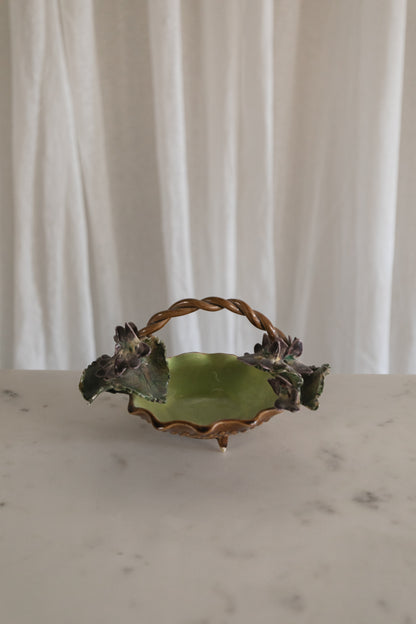 Violets Majolica Basket