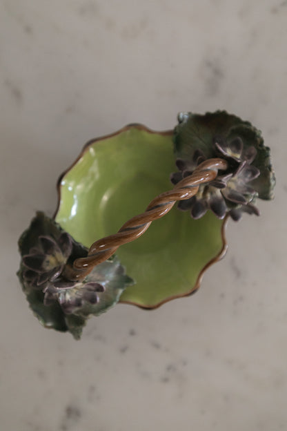 Violets Majolica Basket