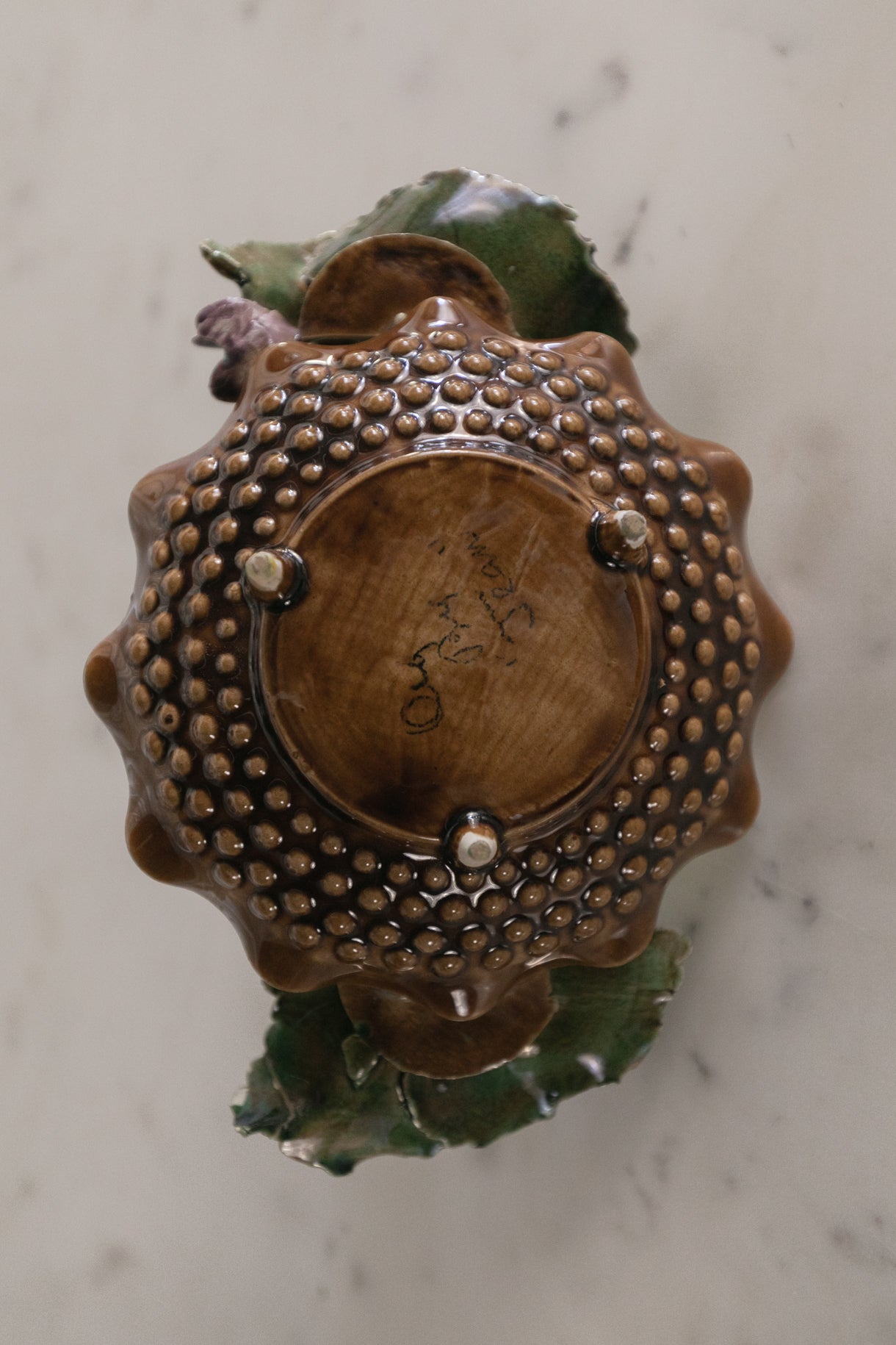 Violets Majolica Basket