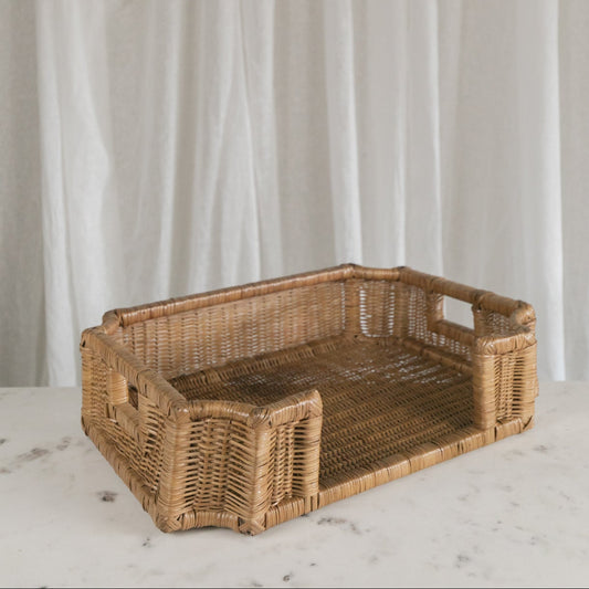 Curved Rattan Tray
