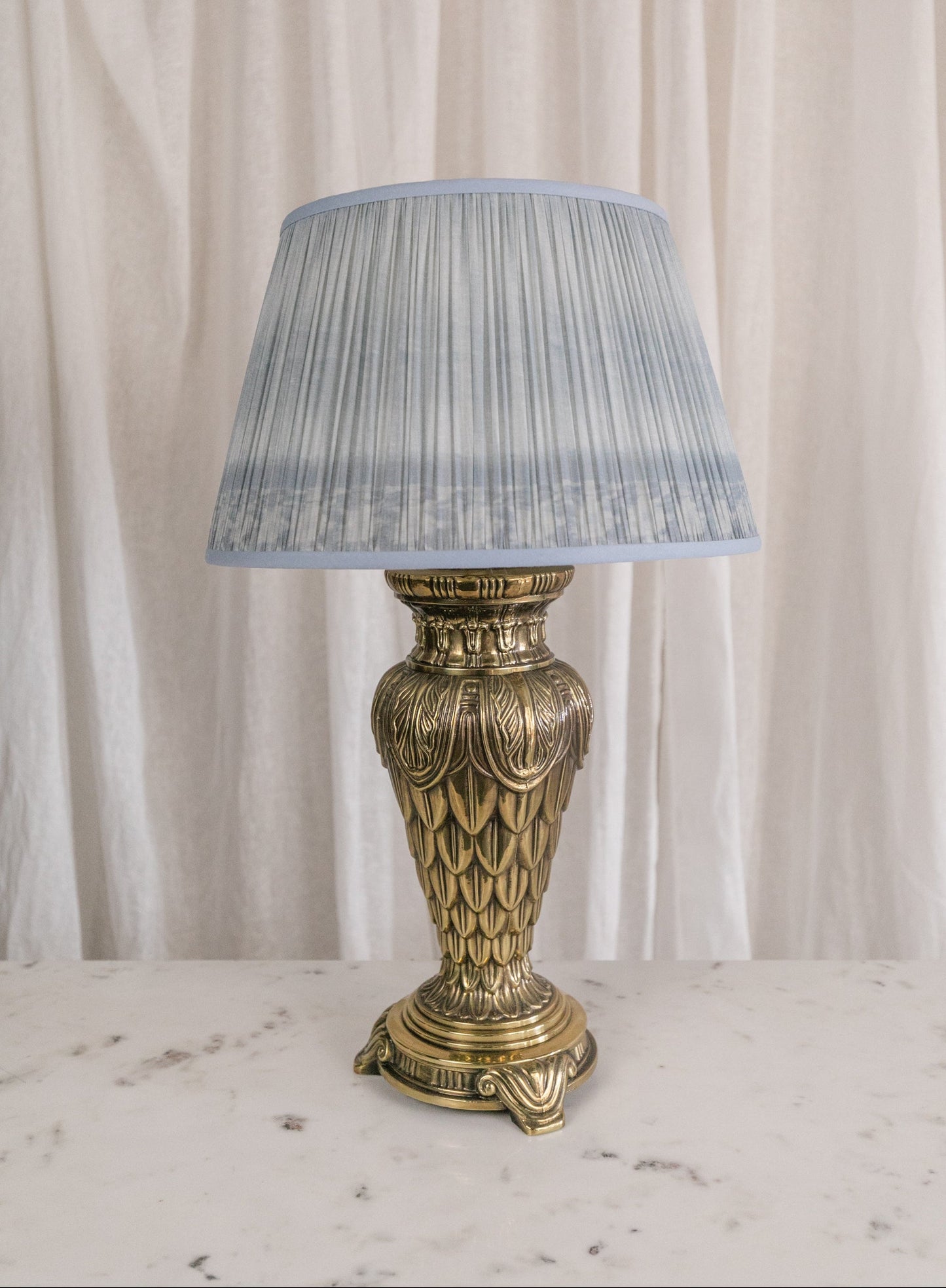 Heavy Brass Vintage Lamps, Pair