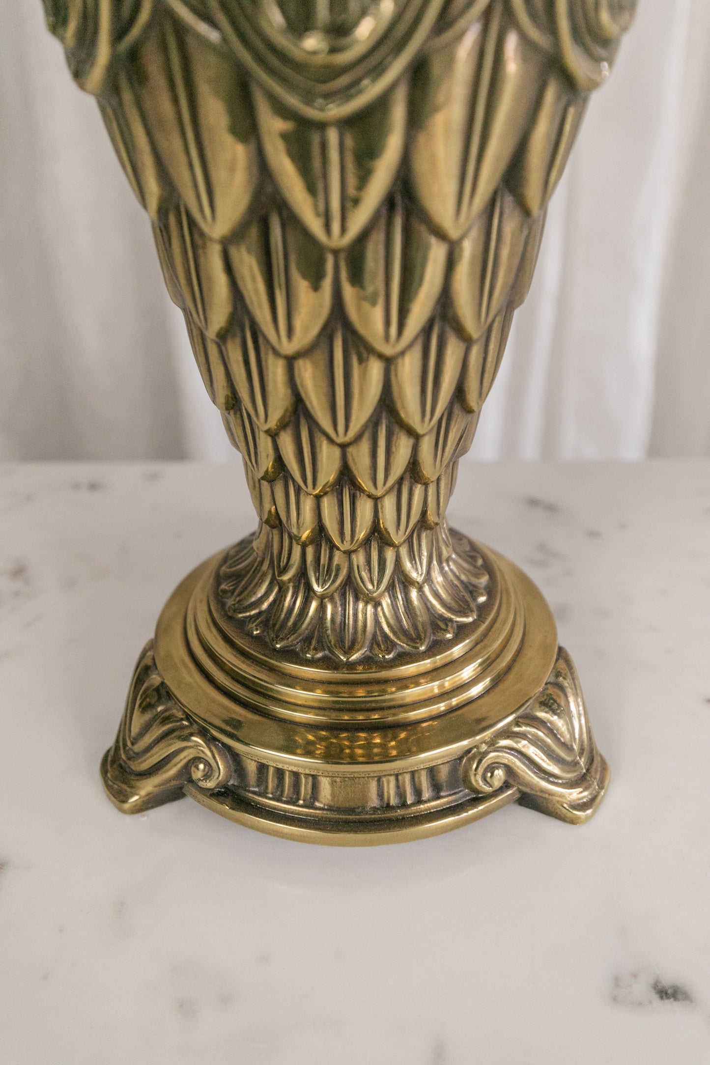 Heavy Brass Vintage Lamps, Pair