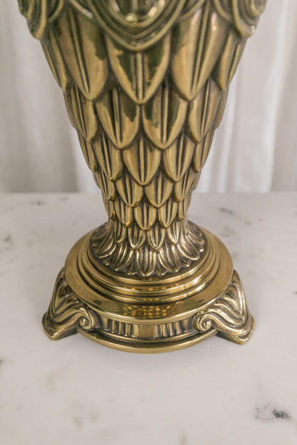 Heavy Brass Vintage Lamps, Pair