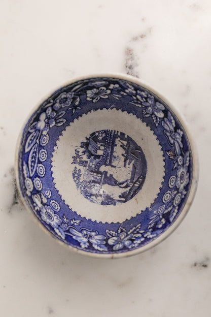 Blue and White Footed Bowl
