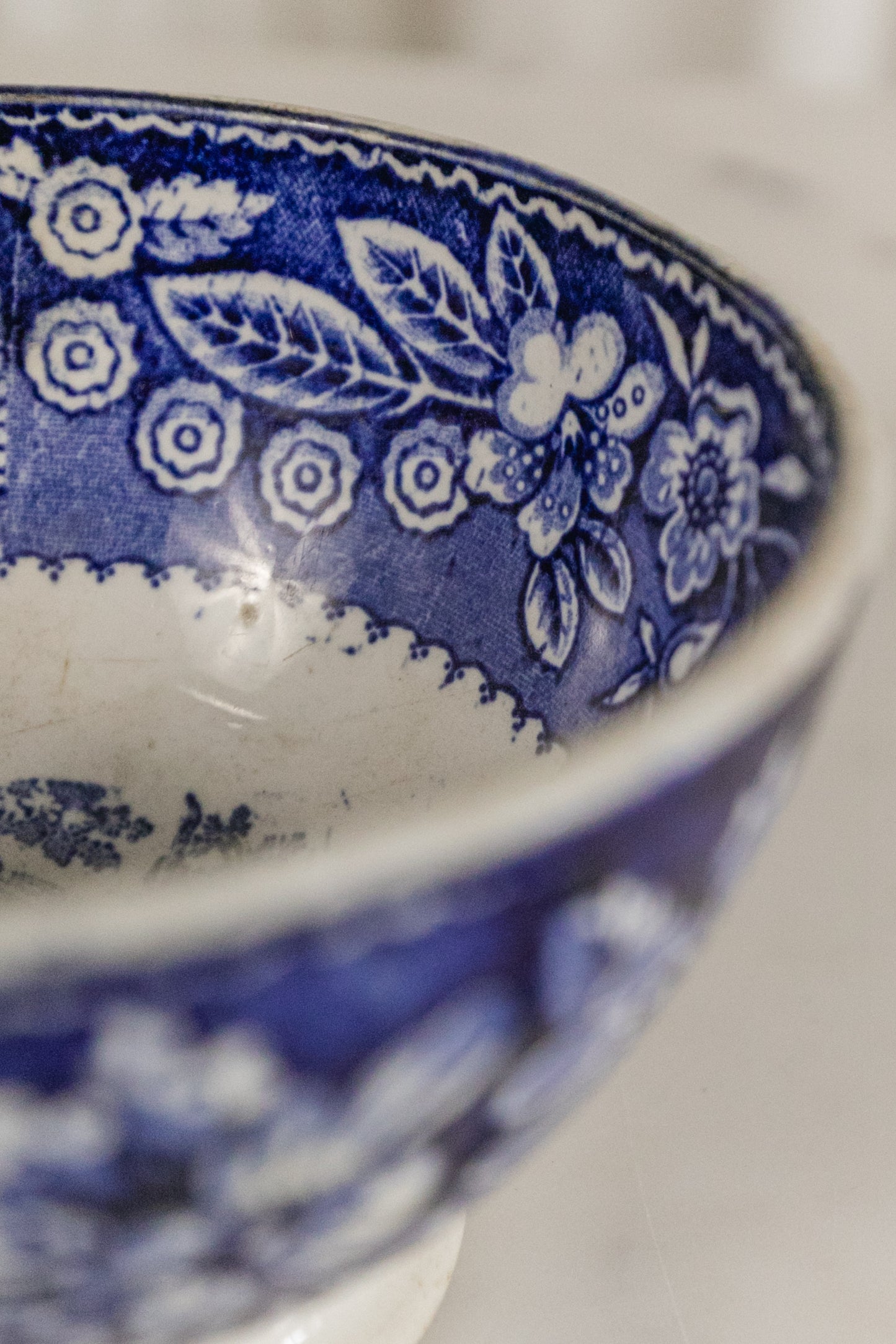 Blue and White Footed Bowl