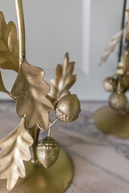 Leaf & Acorn Taper Holder