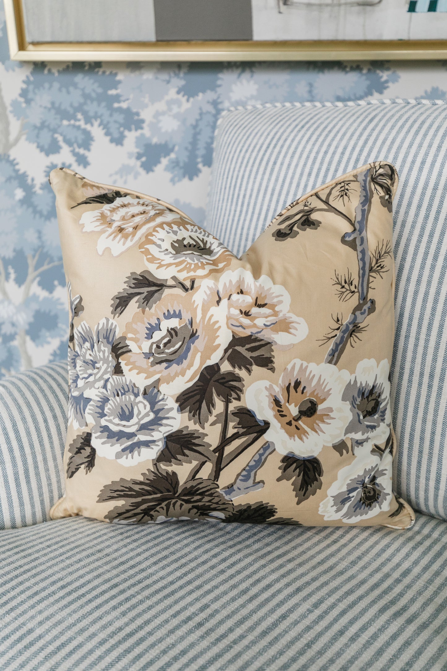 Pyne Hollyhock Throw Pillow, Custom