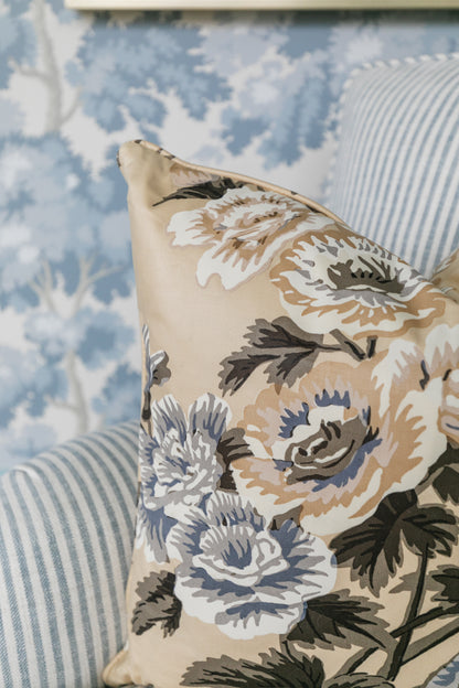 Pyne Hollyhock Throw Pillow, Custom
