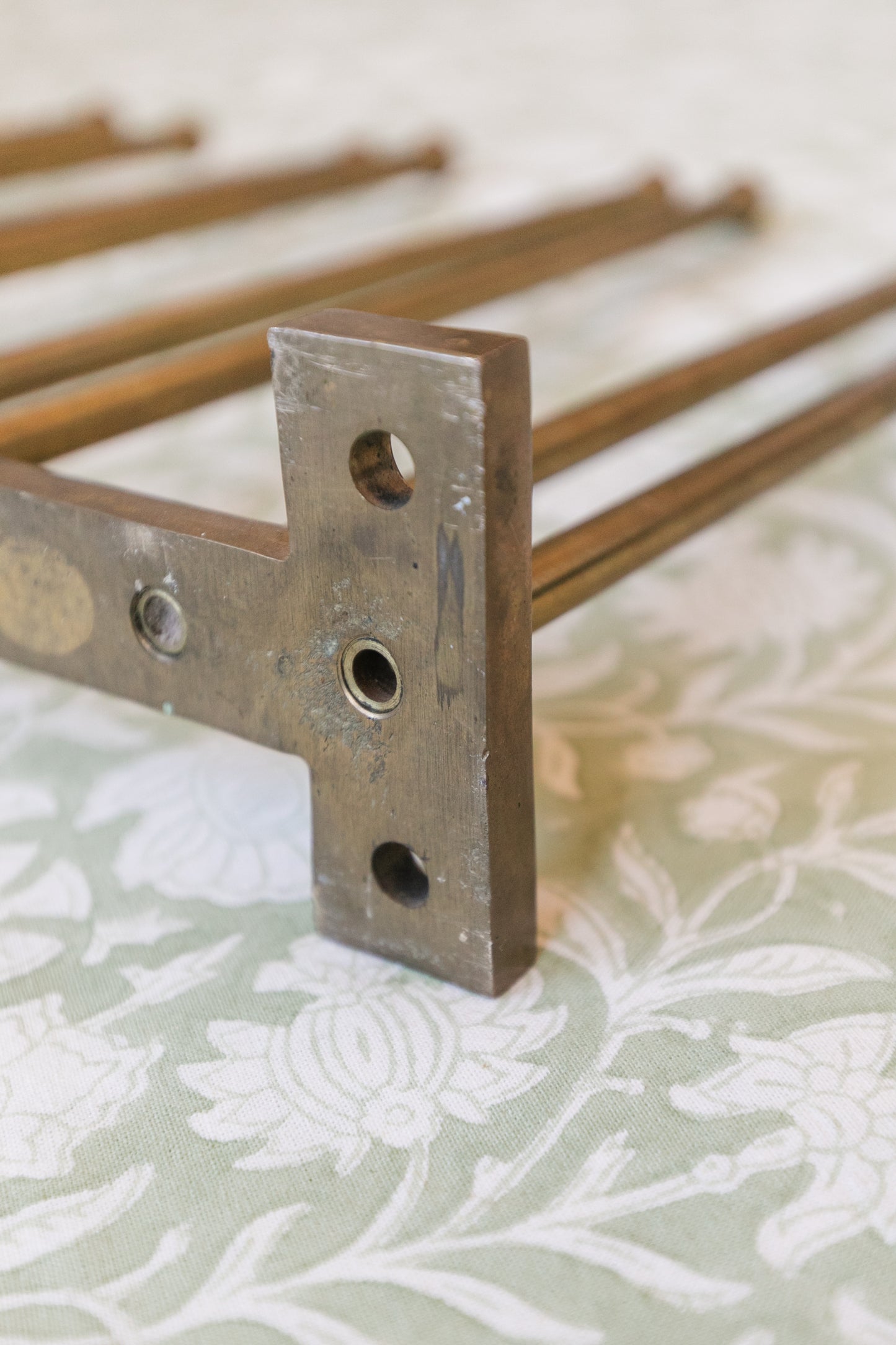 Vintage Brass Wall Rack