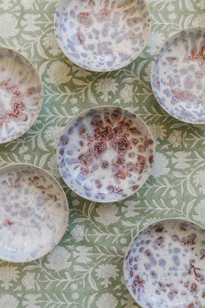 Footed Blue Glazed Bowl