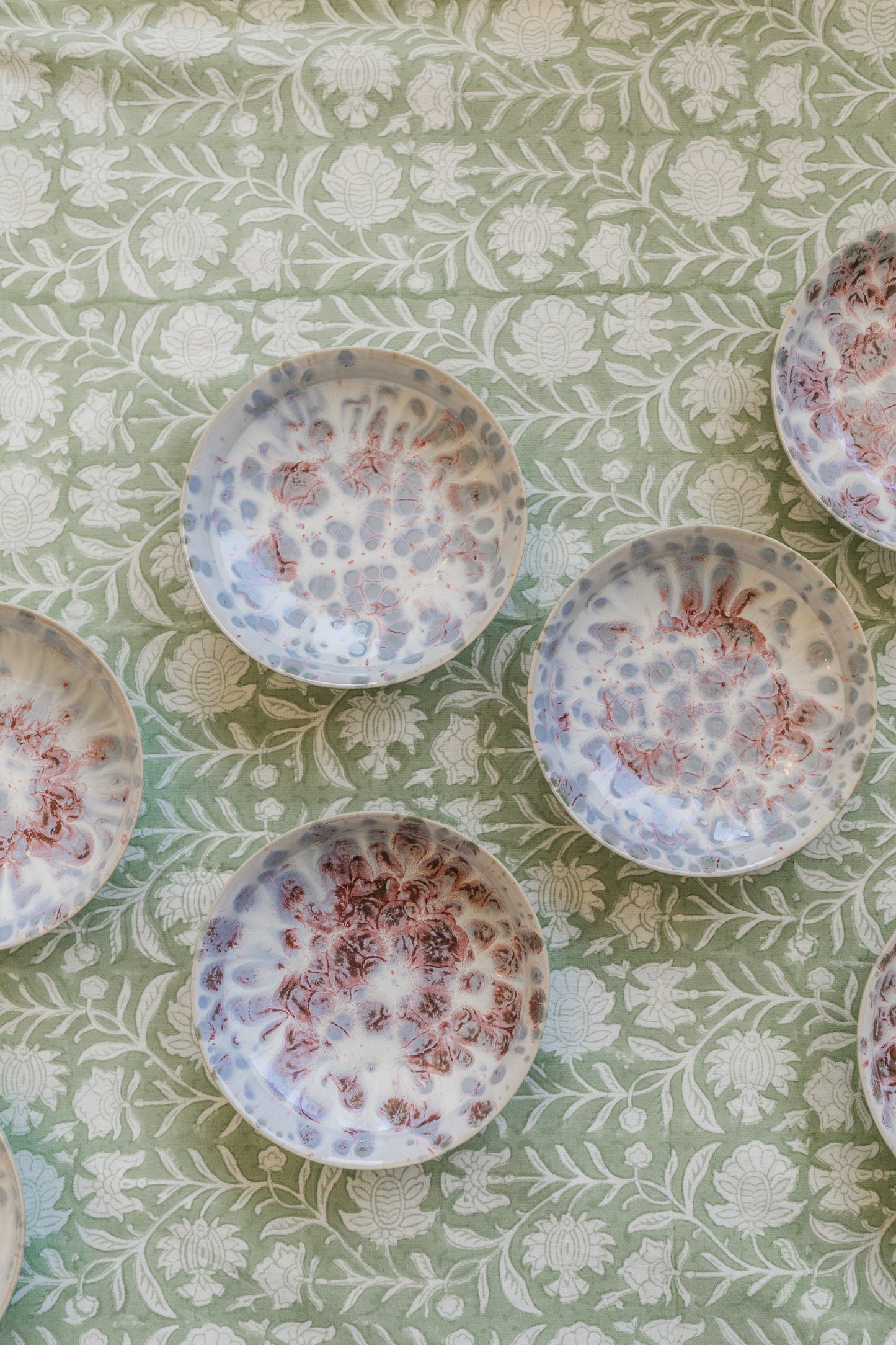 Footed Blue Glazed Bowl