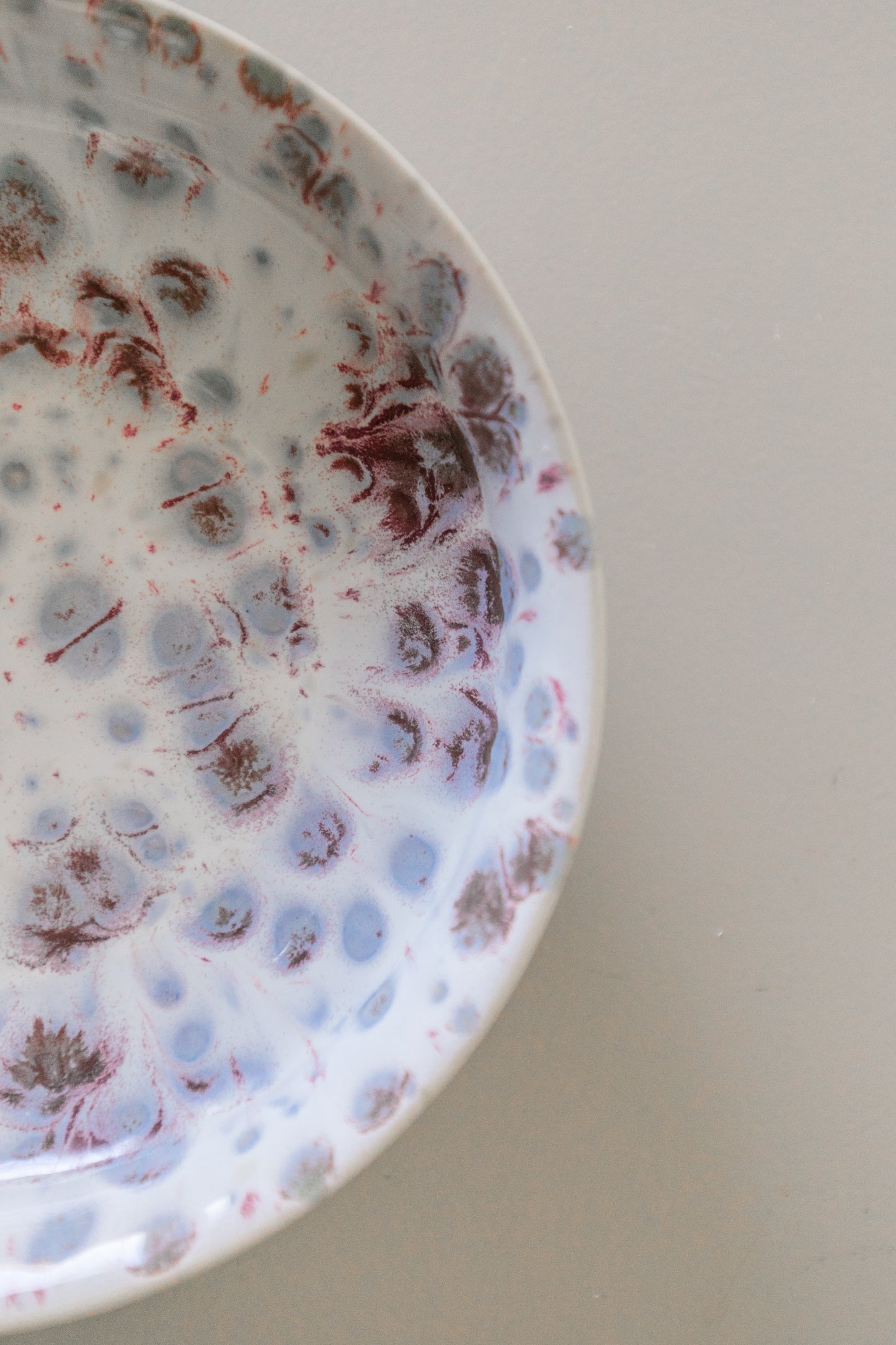 Footed Blue Glazed Bowl