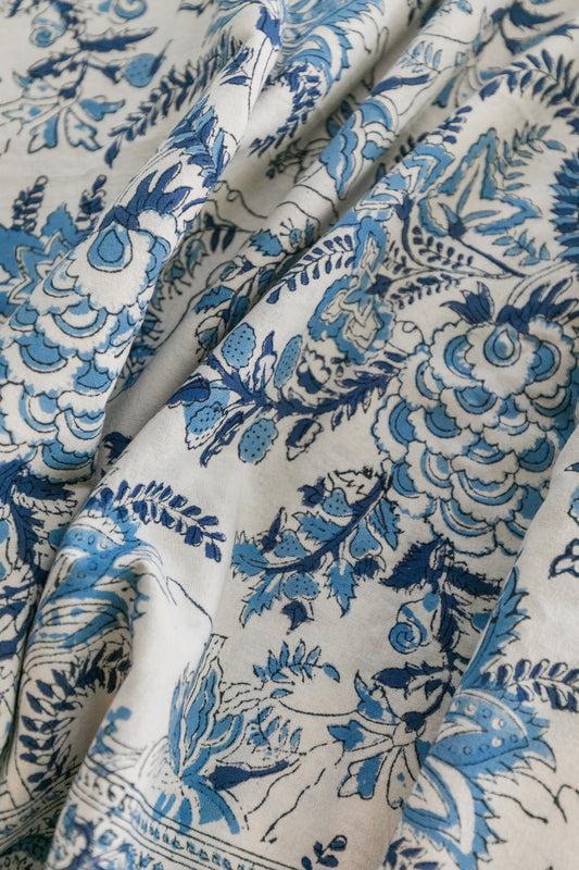 Blue Floral Tablecloth, 72"x132"