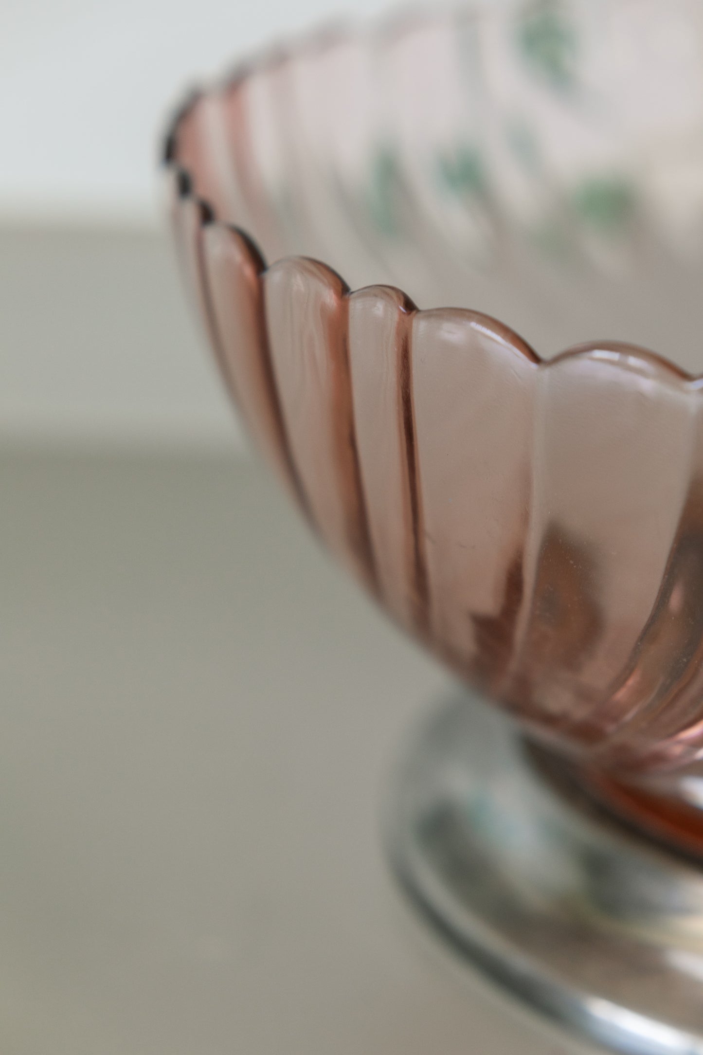 Pink Glass Footed Bowl