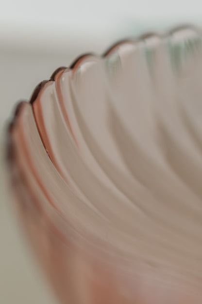Pink Glass Footed Bowl