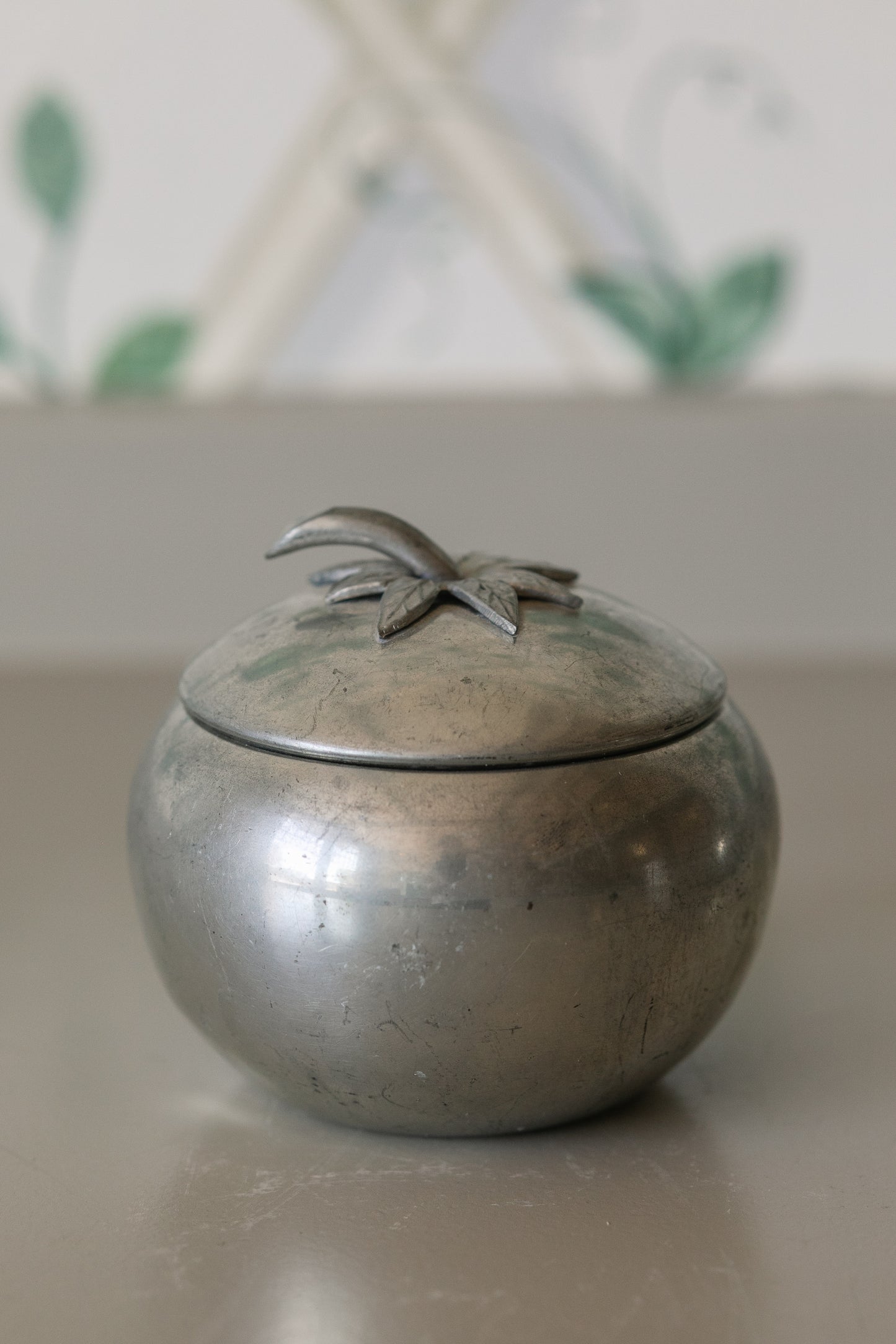 Vintage Stainless Tomato Cream & Sugar