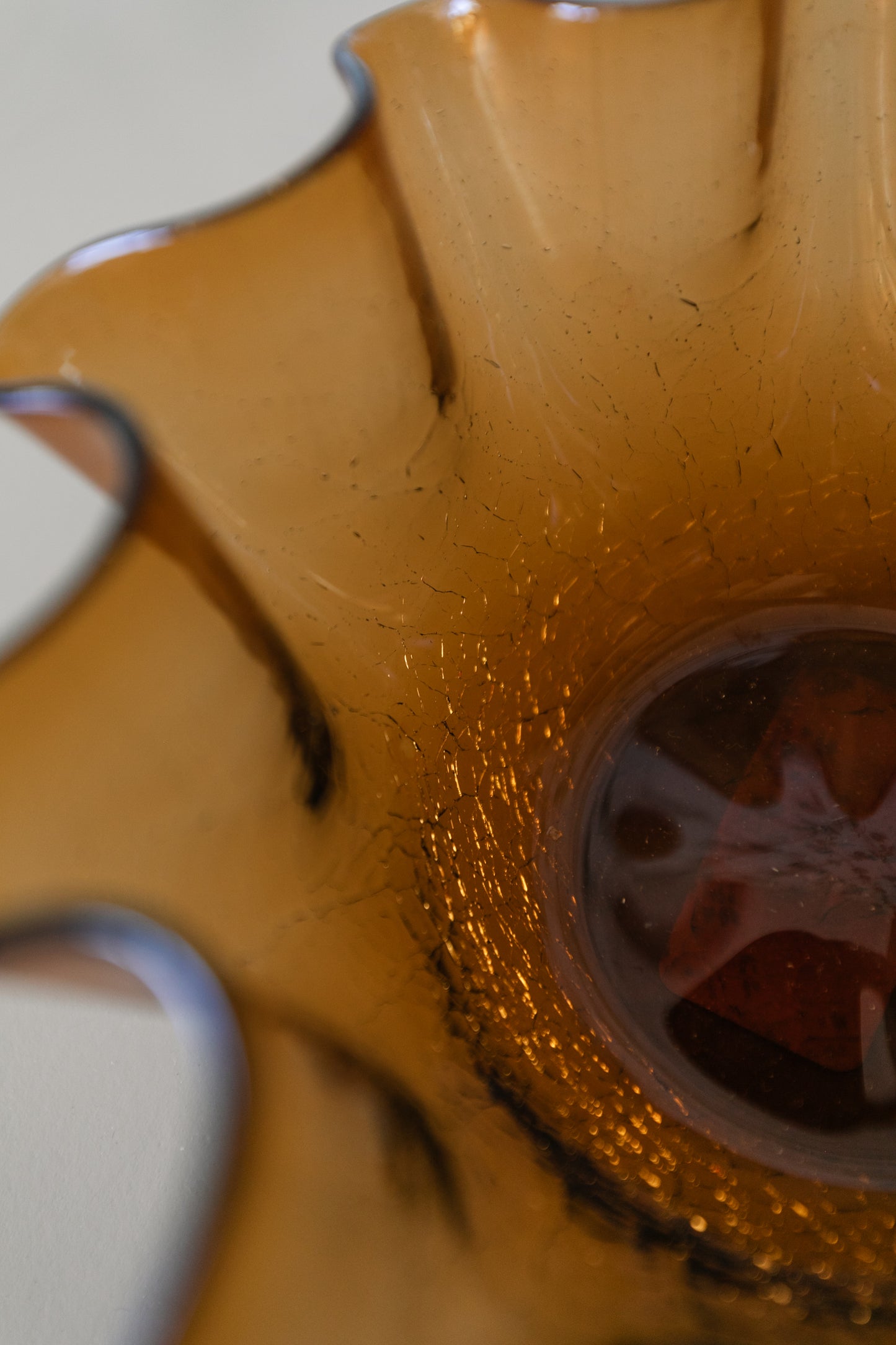 Wavy Brown Glass Bowl
