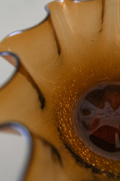 Wavy Brown Glass Bowl