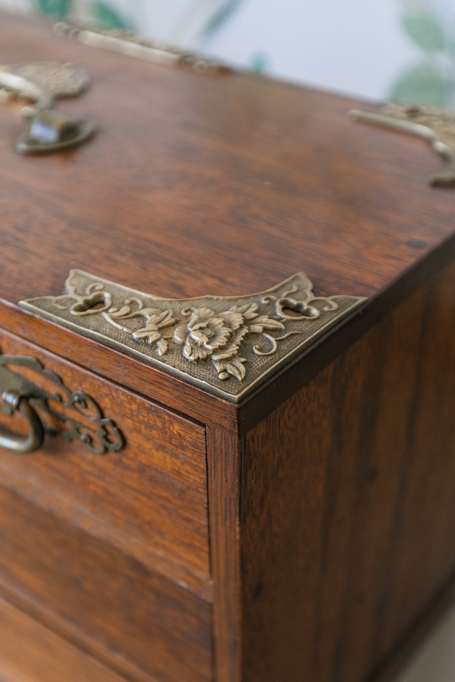 Wood & Brass Jewelry Box