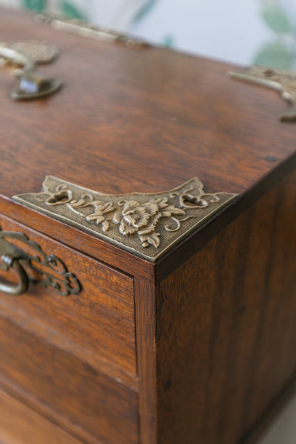 Wood & Brass Jewelry Box