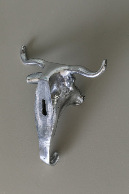 Silver Bull Wall Hook