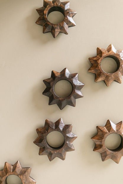 Starburst Wood Napkin Ring