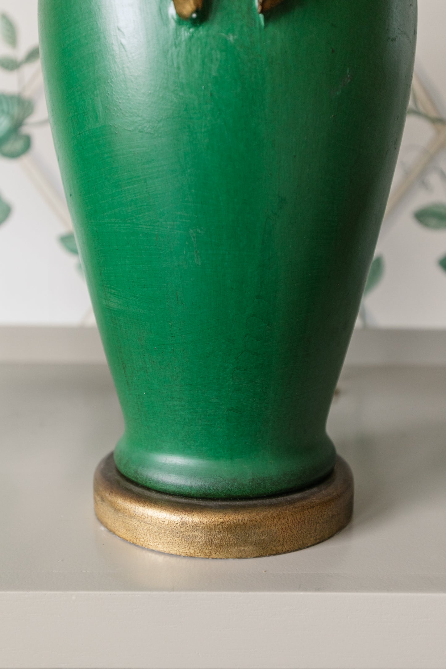 Pair of Green Tassel Lamps with Shades