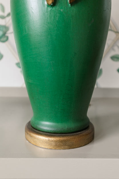 Pair of Green Tassel Lamps with Shades