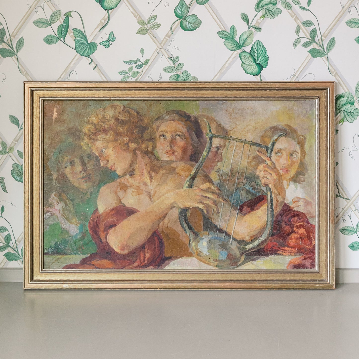 Large Framed Original Painting Greek Goddesses