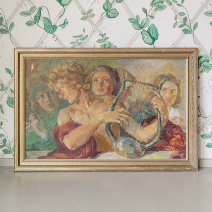 Large Framed Original Painting Greek Goddesses