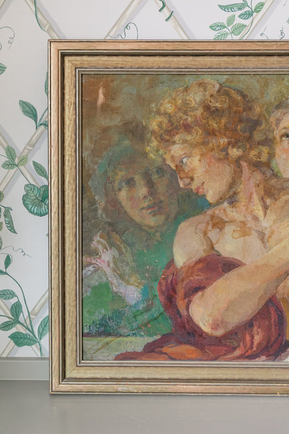 Large Framed Original Painting Greek Goddesses