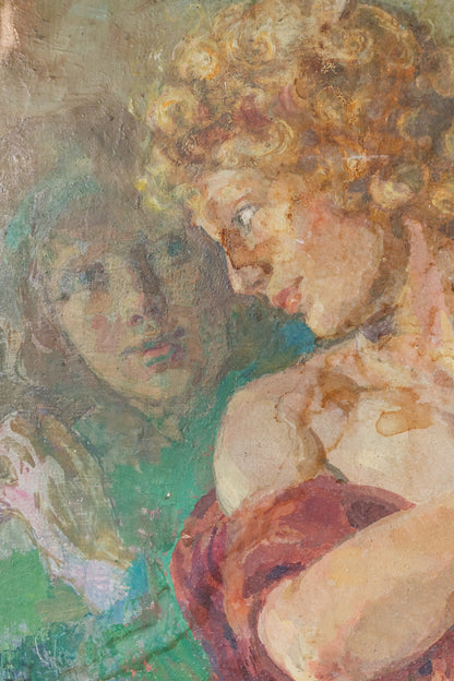 Large Framed Original Painting Greek Goddesses