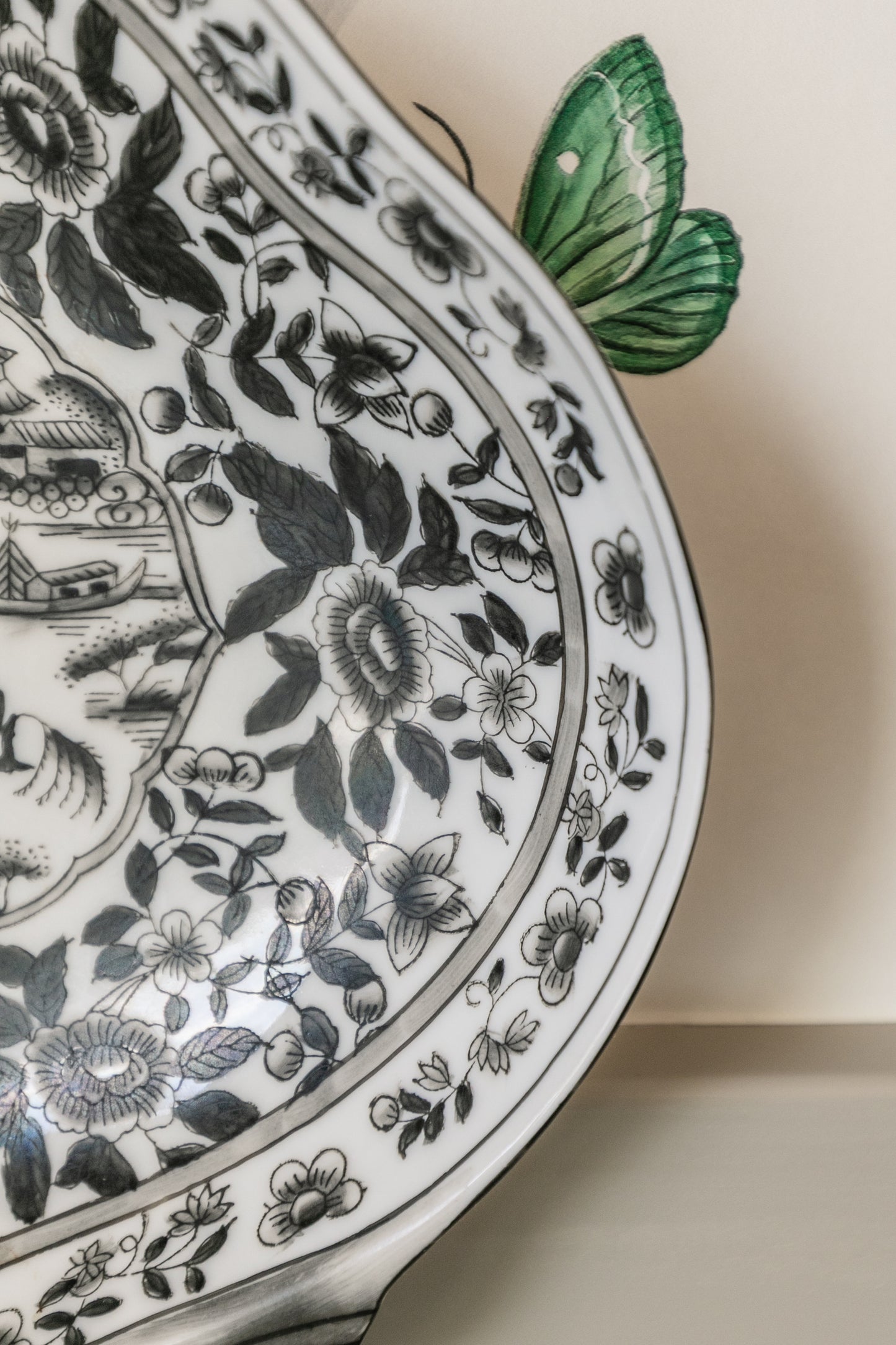 Black and White Hand Painted Dish