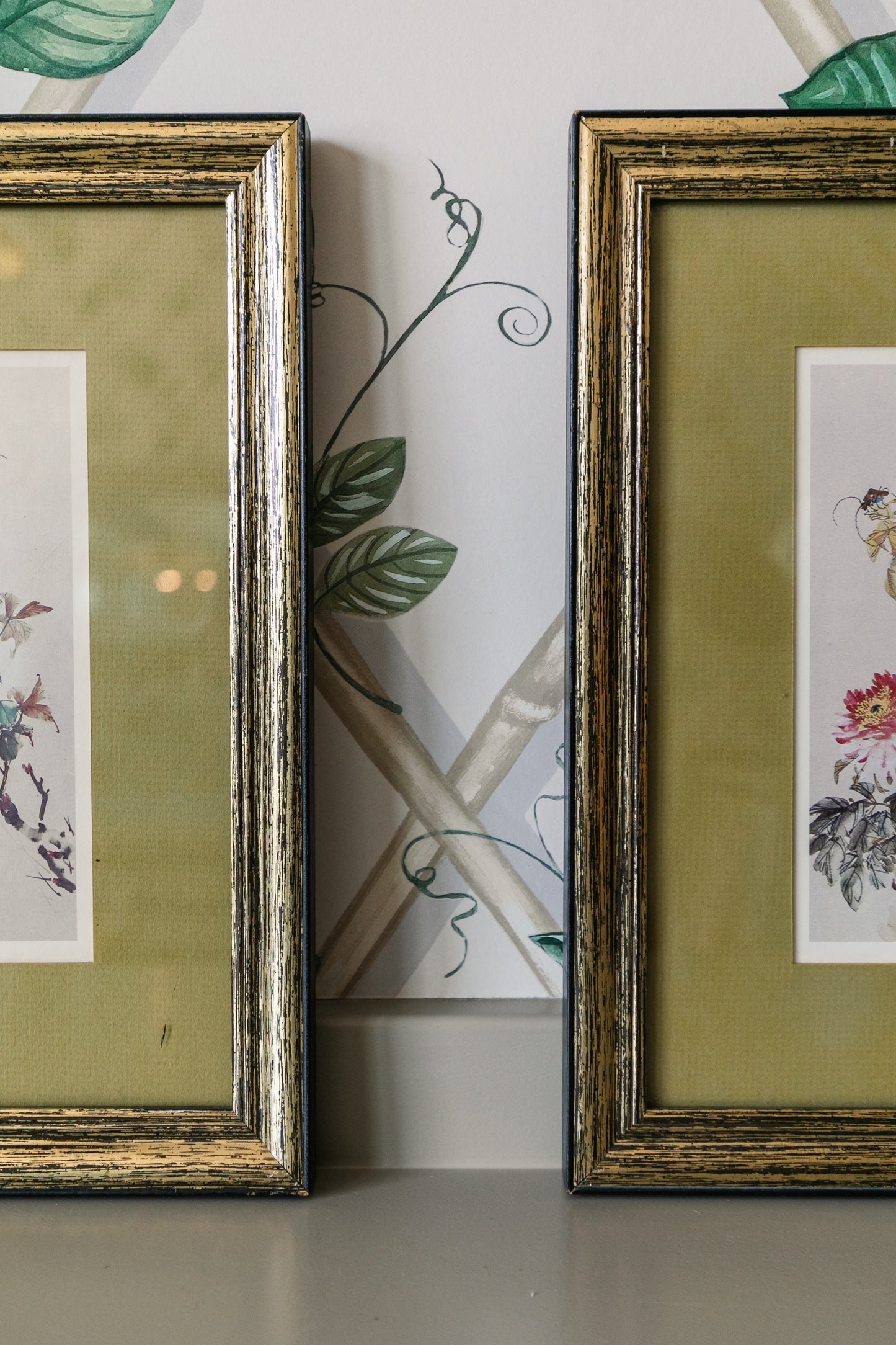Framed Flower Print Pair