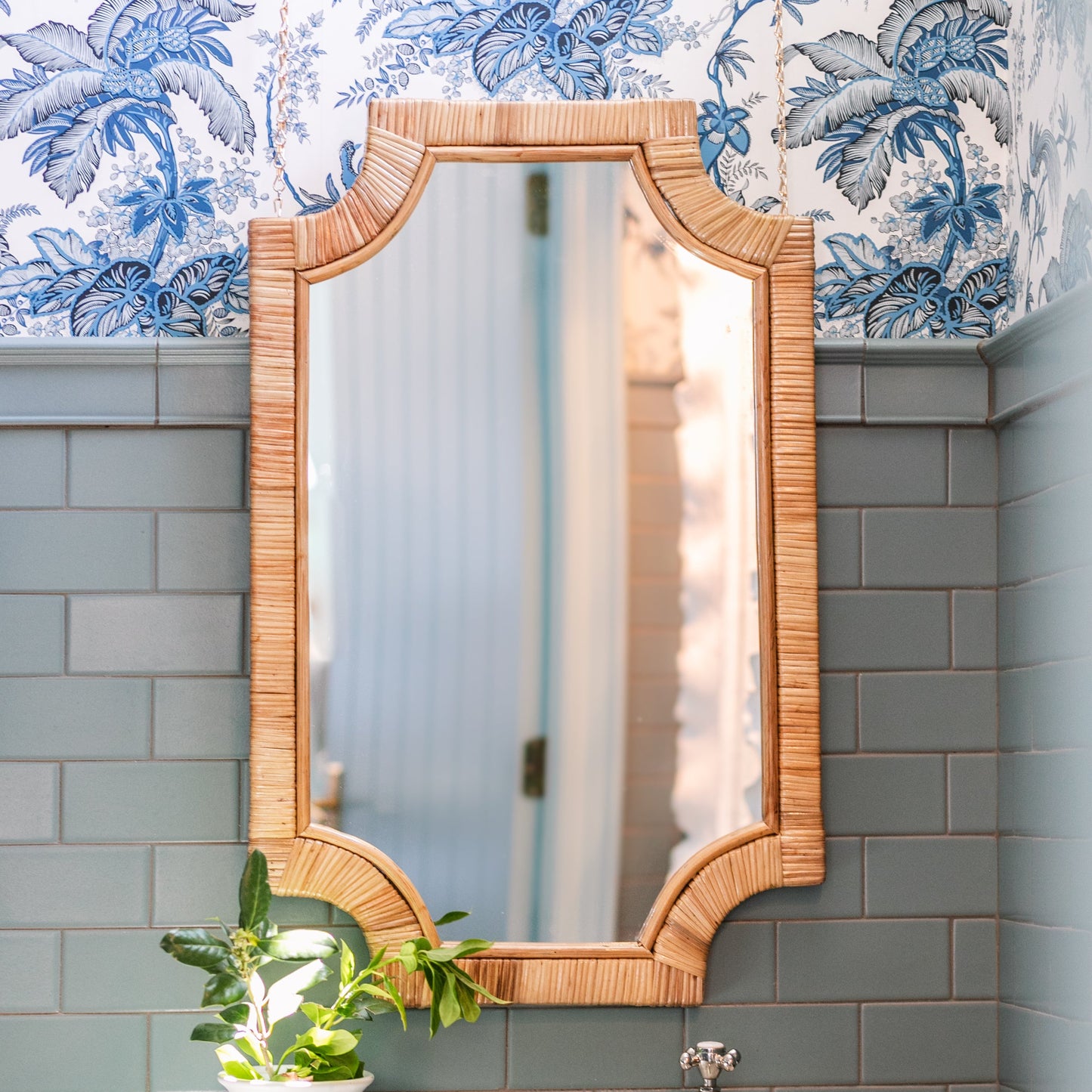 Rattan Small Mirrror by MARE