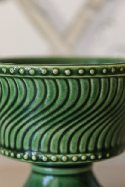 Green Swirl Footed Mccoy, Made in USA