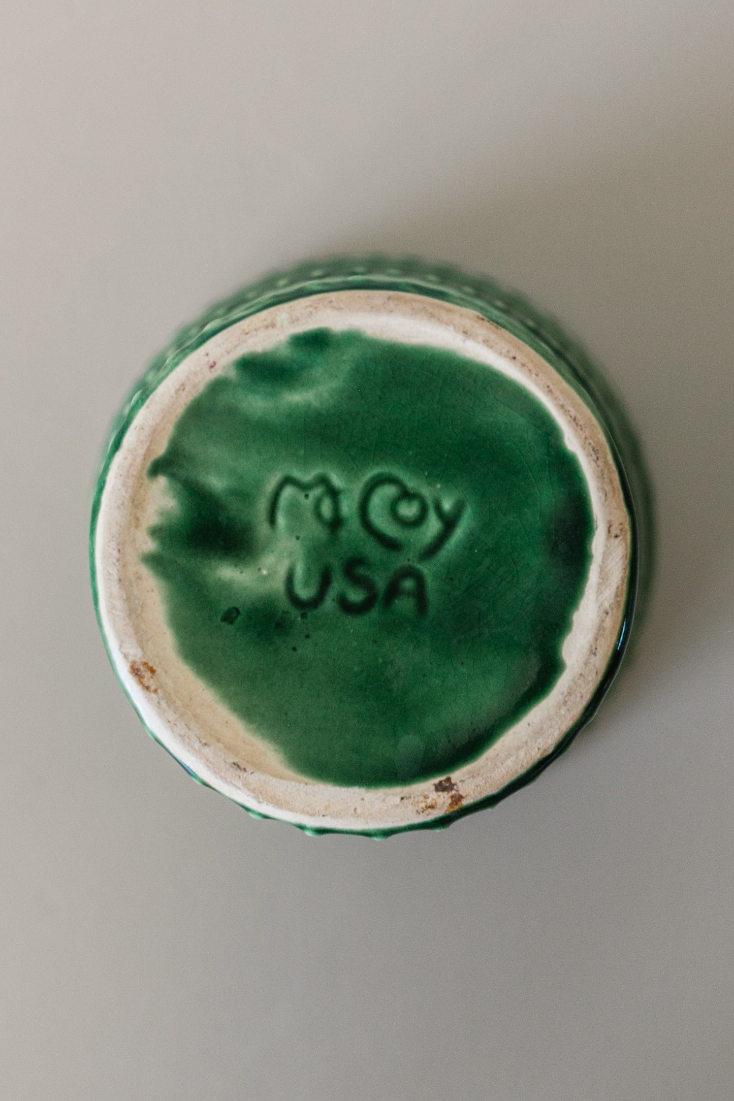 Green Swirl Footed Mccoy, Made in USA