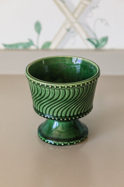 Green Swirl Footed Mccoy, Made in USA