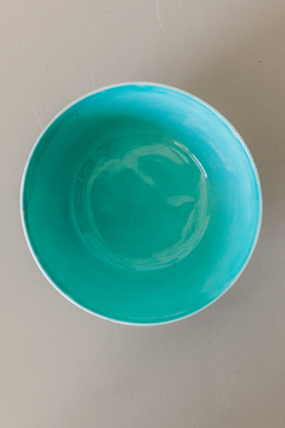 Turquoise Floral Oriental Rice Bowl