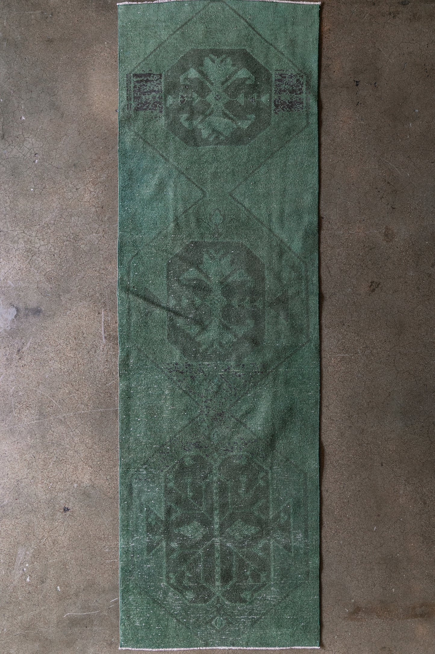 Emerald Green Turkish Wool Runner (3x9)
