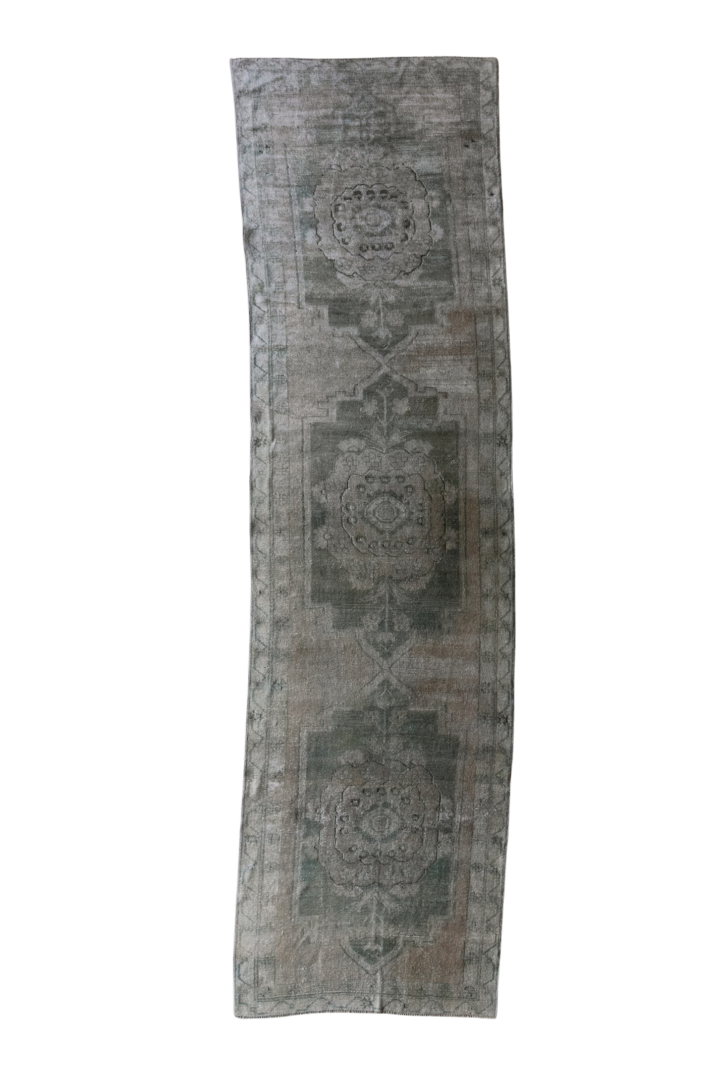 Vintage Persian (4x12) Distressed Sage Green Runner