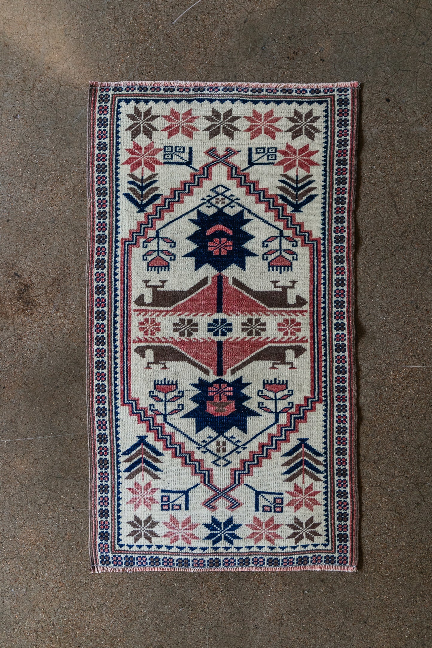 Vintage (2x4 rug) Hand-Knotted Wool Accent Rug