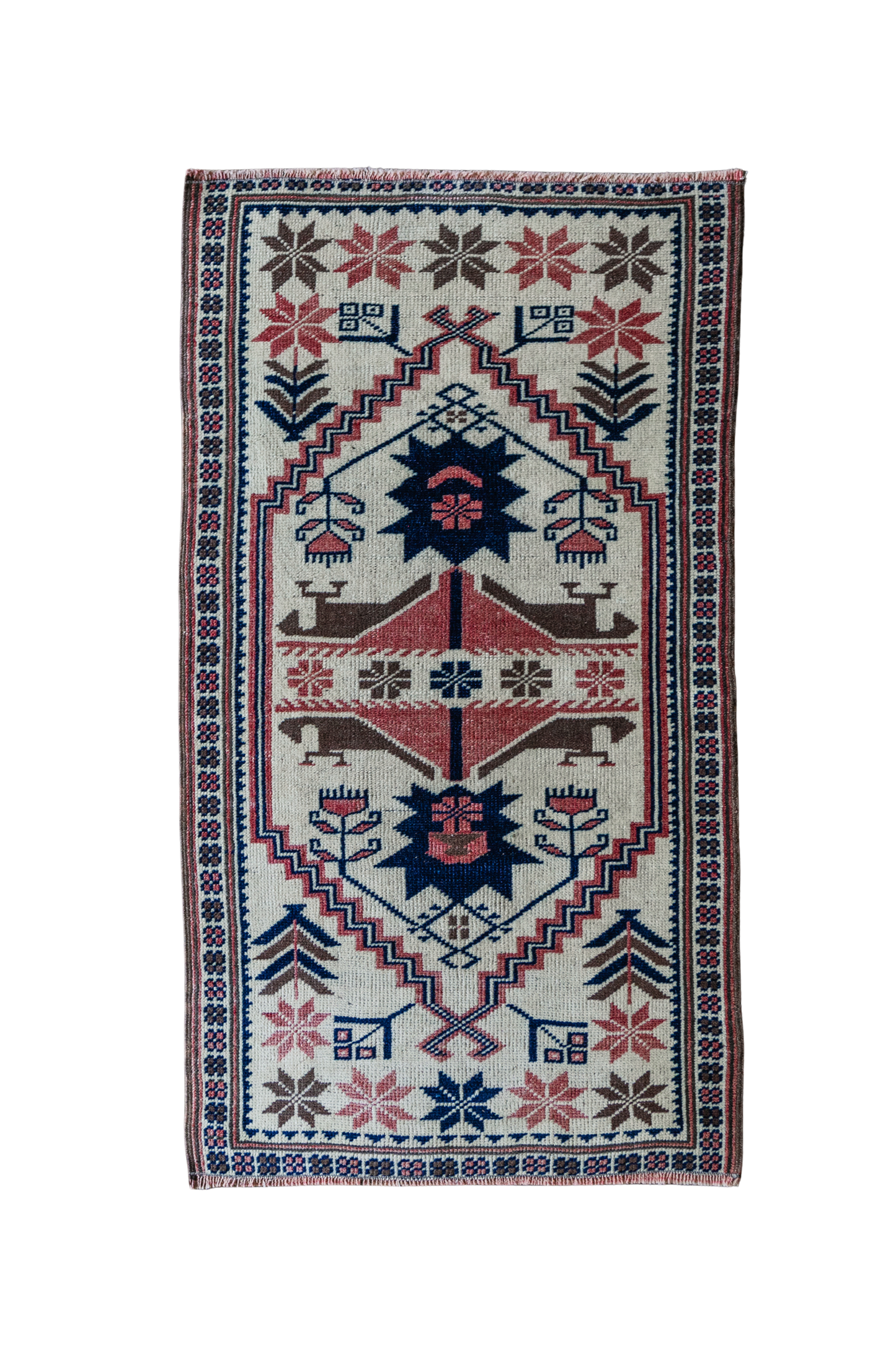 Vintage (2x4 rug) Hand-Knotted Wool Accent Rug