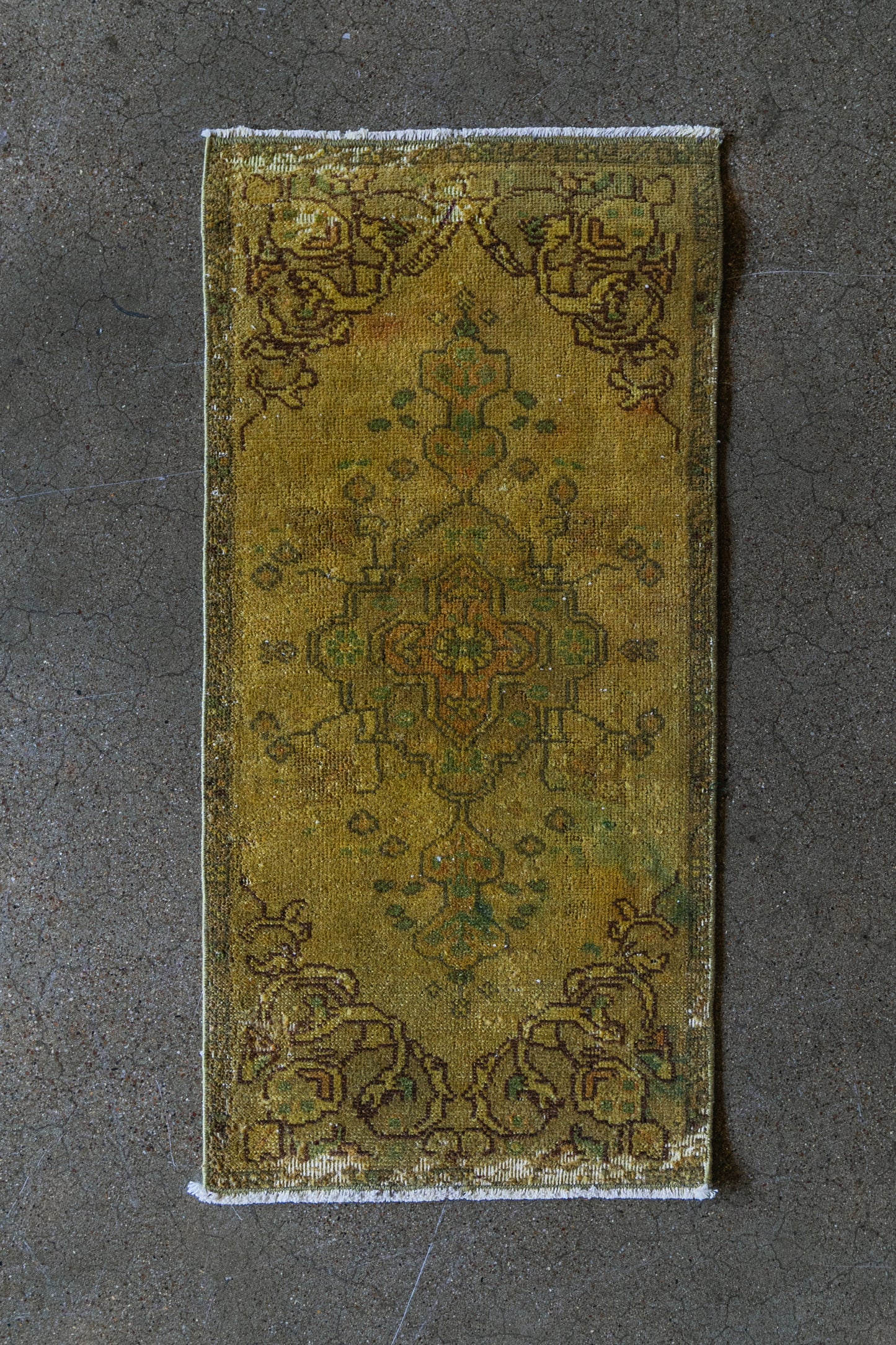 Vintage Overdyed Gold Accent Rug