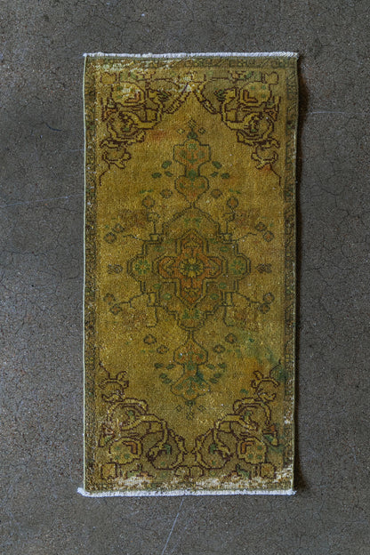 Vintage Overdyed Gold Accent Rug