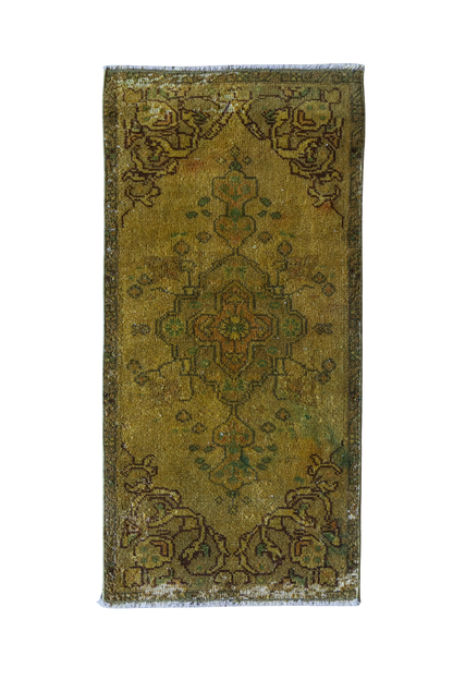 Vintage Overdyed Gold Accent Rug